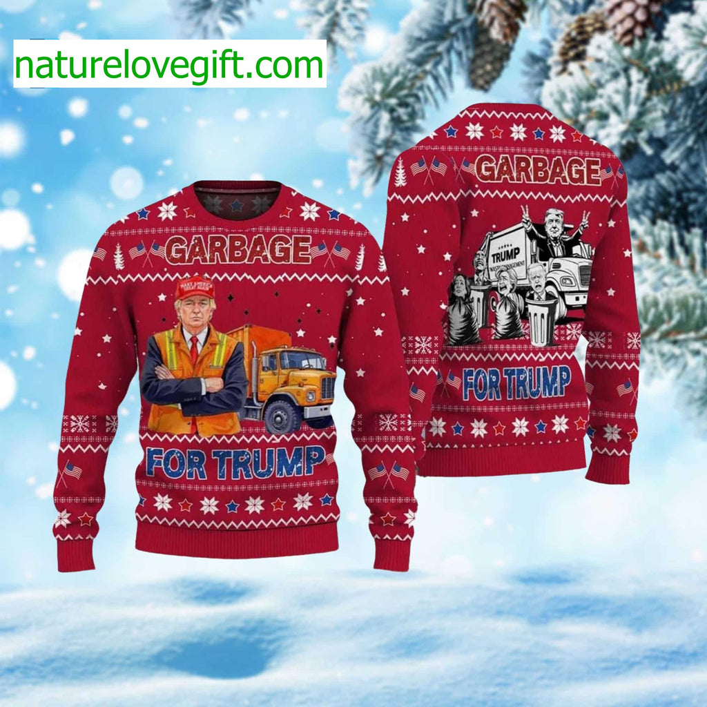 Garbage For Trump Ugly Christmas Sweater - Holiday Gift product image