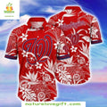 Washington Nationals Hawaiian Red Floral MLB Baseball - Adult & Kids T-Shirts, Sweatshirts & Hoodies apparel design preview 1