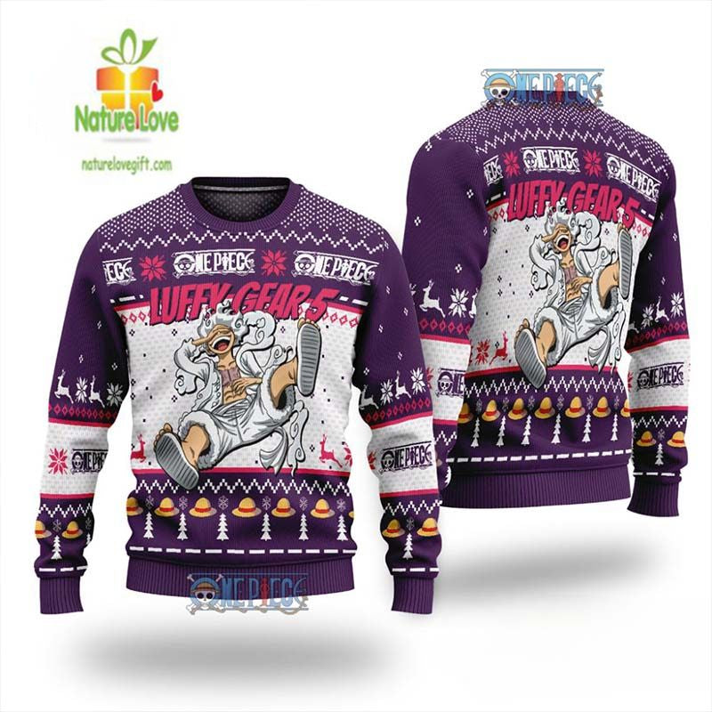 Gear 5 Joy Boy One Piece Ugly Christmas Sweater - Holiday Gift product image