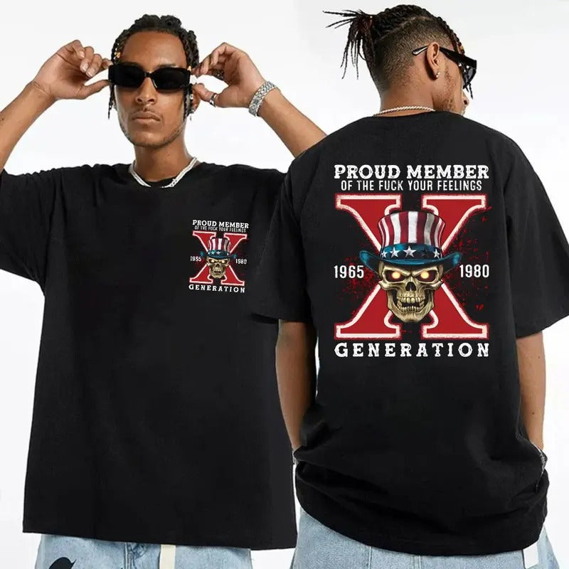 Gen X Sarcastic Two Sides Proud Member Generation - Adult & Kids T-Shirts, Sweatshirts & Hoodies apparel design preview 1