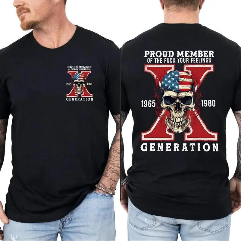Gen X Skull Generation New Version Two Side - Adult & Kids T-Shirts, Sweatshirts & Hoodies apparel design preview 1