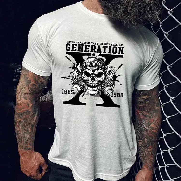 Gen X Skull Proud Member Fck Your Feelings Generation - Adult & Kids T-Shirts, Sweatshirts & Hoodies apparel design preview 1