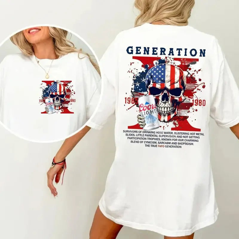 Generation X Beer Halloween New Version Two Side - Adult & Kids T-Shirts, Sweatshirts & Hoodies apparel design preview 1