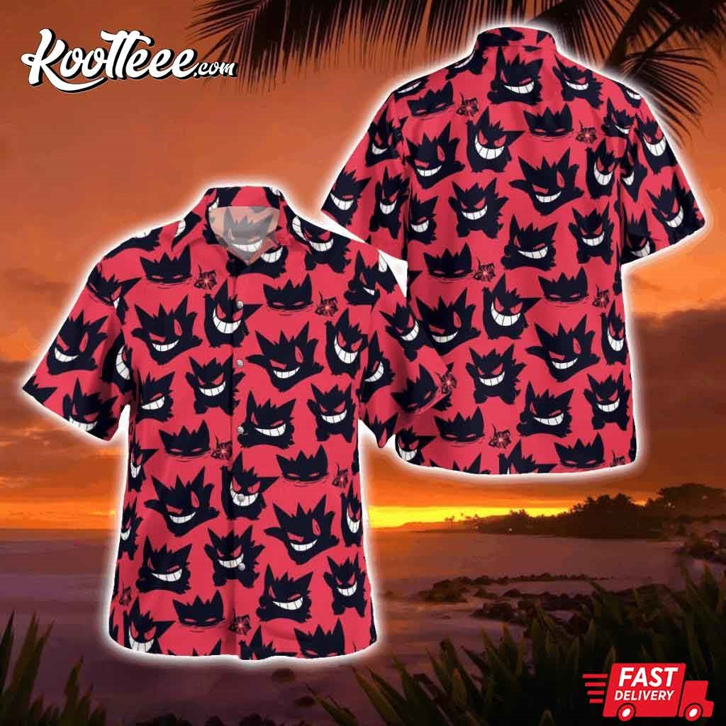 Gengar Glibly Comfortable Hawaiian - Adult & Kids T-Shirts, Sweatshirts & Hoodies apparel design preview 1