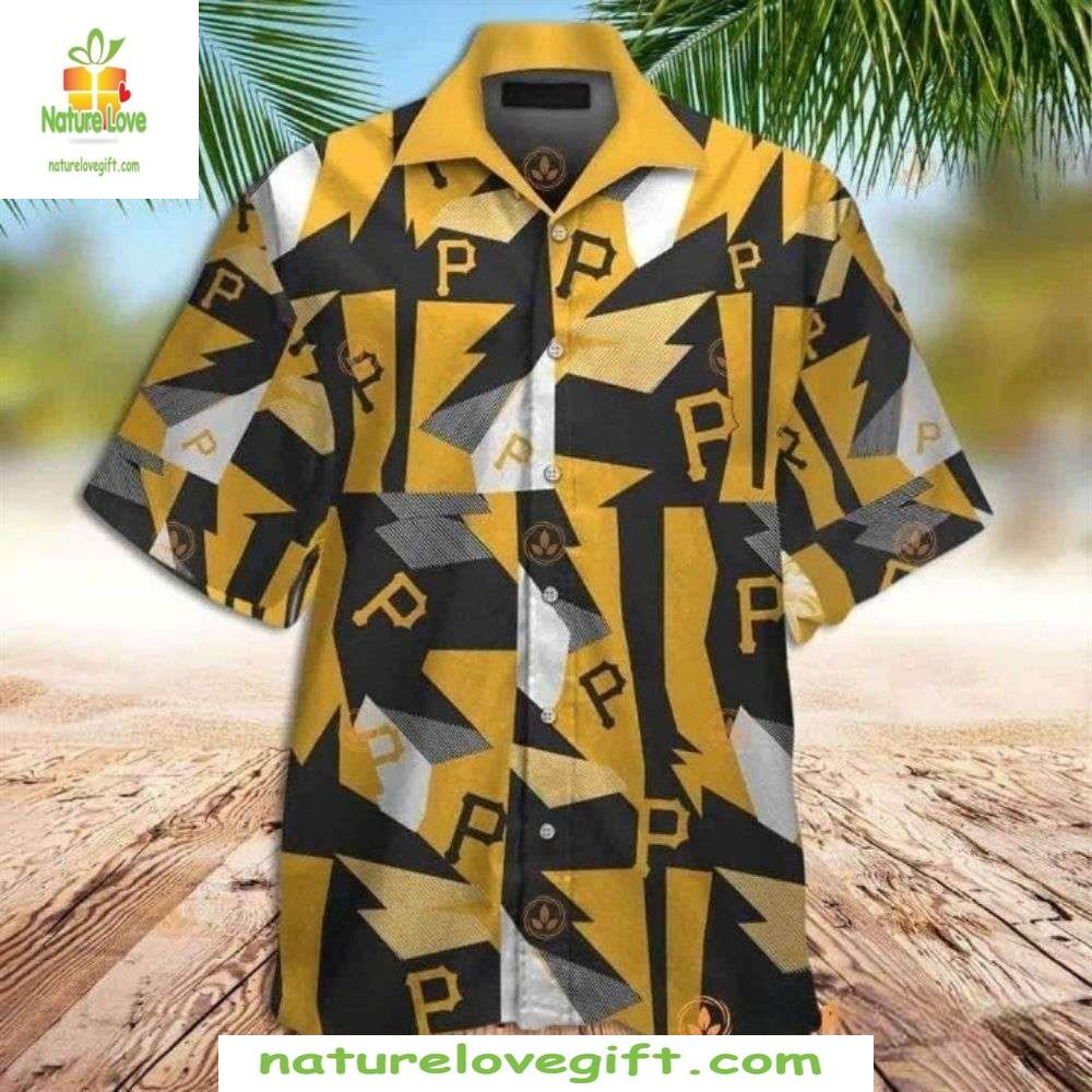 Pittsburgh Pirates MLB Hawaiian Geometric Edge - Adult & Kids T-Shirts, Sweatshirts & Hoodies apparel design preview 1