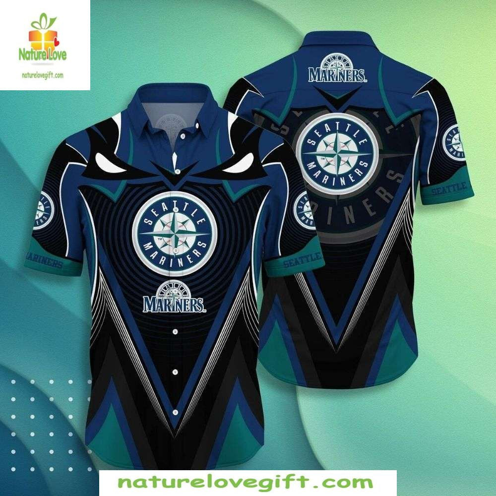 Seattle Mariners Hawaiian Geometric Wave MLB Baseball - Adult & Kids T-Shirts, Sweatshirts & Hoodies apparel design preview 1