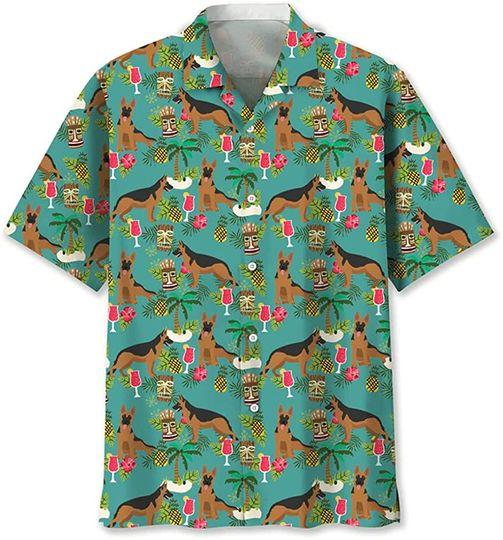 German shepherd hawaiian gift for family and friend - Adult & Kids T-Shirts, Sweatshirts & Hoodies apparel design preview 1