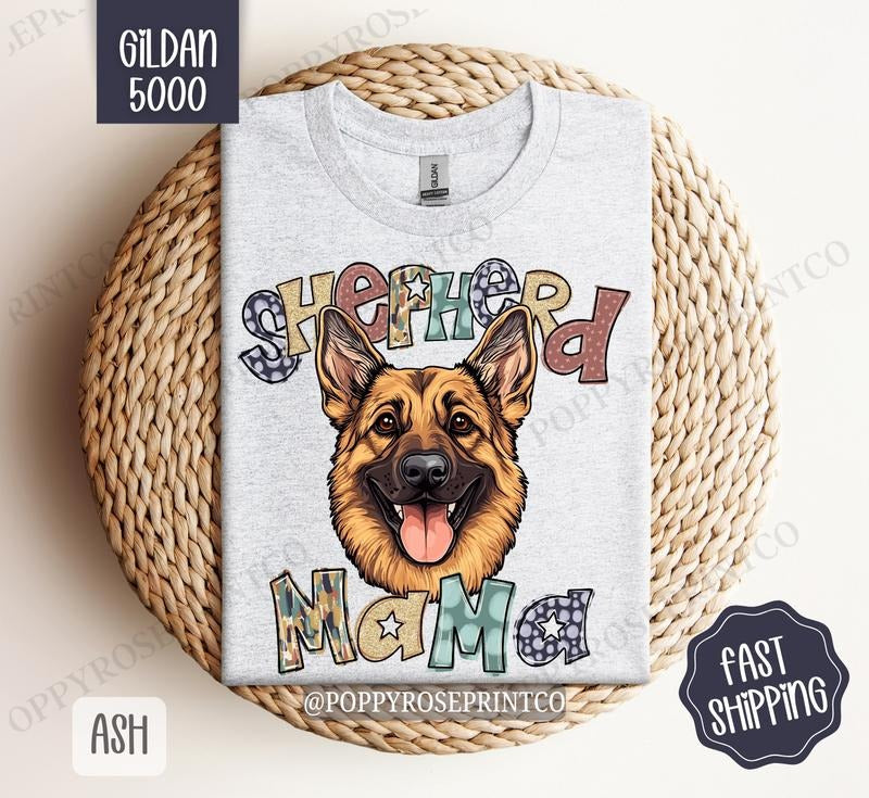German Shepherd Mama Gildan Dog Mom Cute Plus Sizes - Adult & Kids T-Shirts, Sweatshirts & Hoodies apparel design preview 1