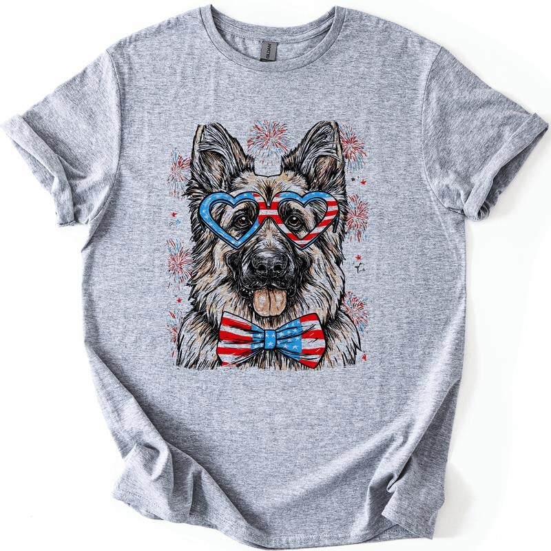 German Shepherd Patriotic Dog USA America Pet Lover - Adult & Kids T-Shirts, Sweatshirts & Hoodies apparel design preview 1