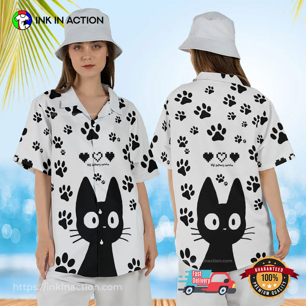 Ghibli Kiki's Delivery Service Jiji Hawaiian - Adult & Kids T-Shirts, Sweatshirts & Hoodies apparel design preview 1