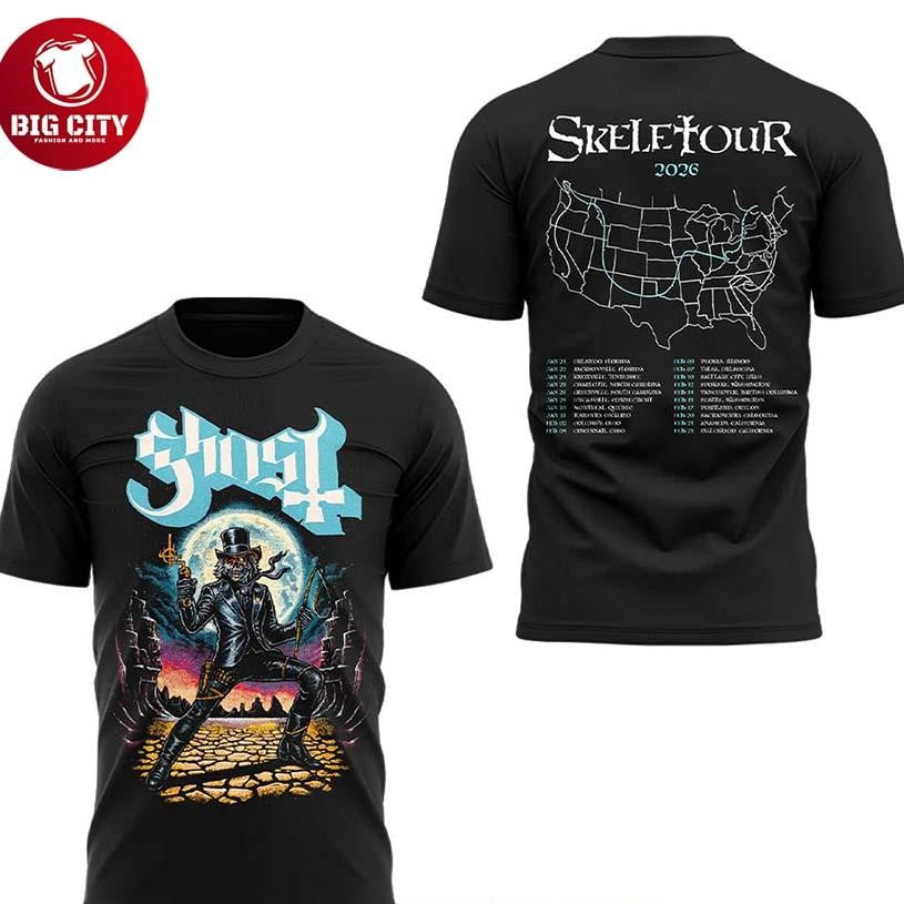 Ghost Band 2026 North America Tour Celebrate Two - Adult & Kids T-Shirts, Sweatshirts & Hoodies apparel design preview 1