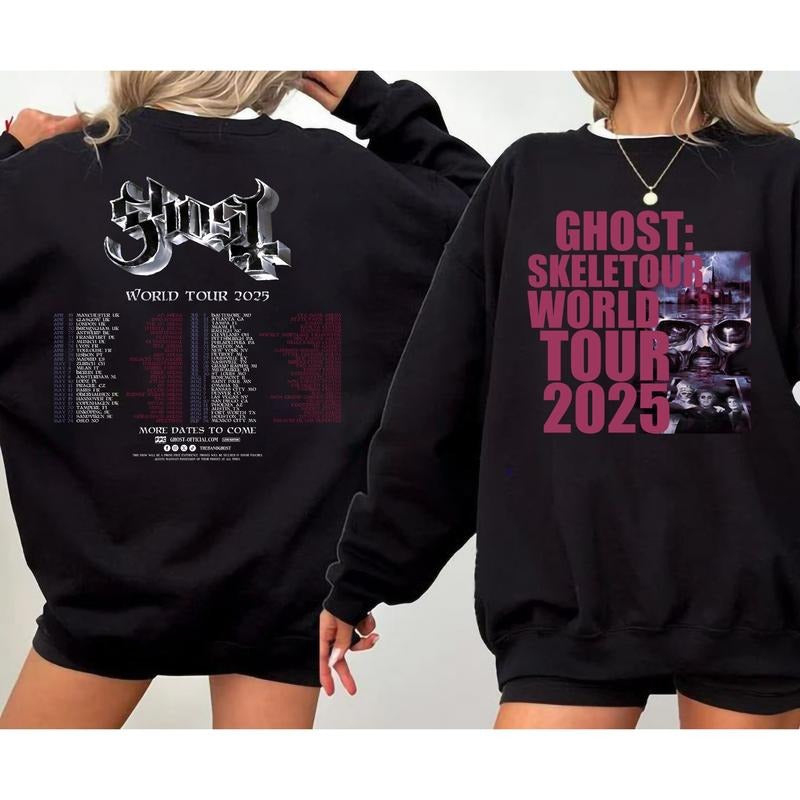 Ghost Band World Tour 2025 Rock Concert Fans - Adult & Kids T-Shirts, Sweatshirts & Hoodies apparel design preview 1