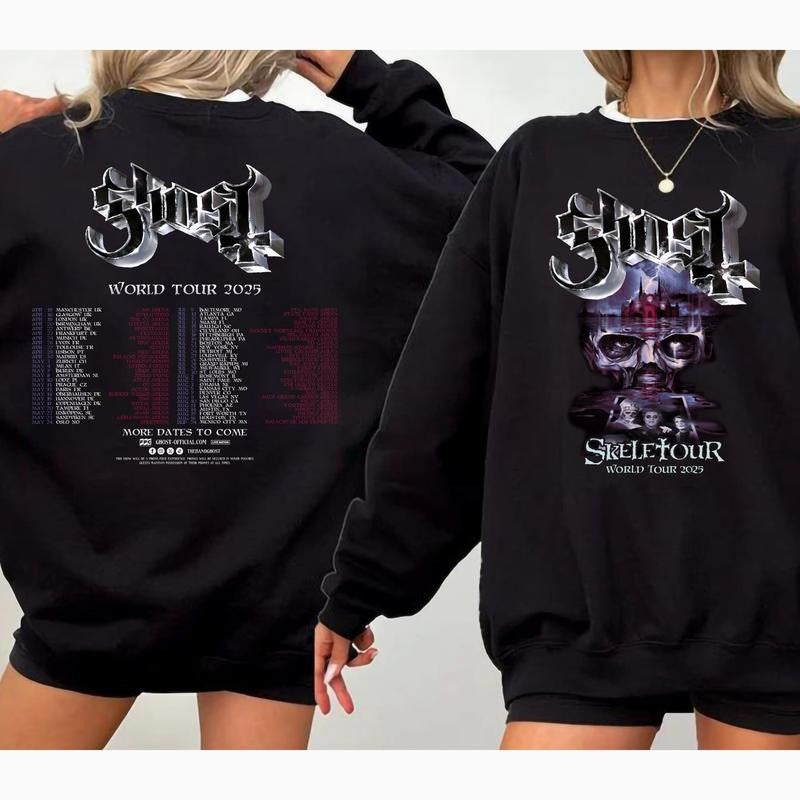 Ghost Band World Tour 2025 Rock Concert Fans - Adult & Kids T-Shirts, Sweatshirts & Hoodies apparel design preview 1