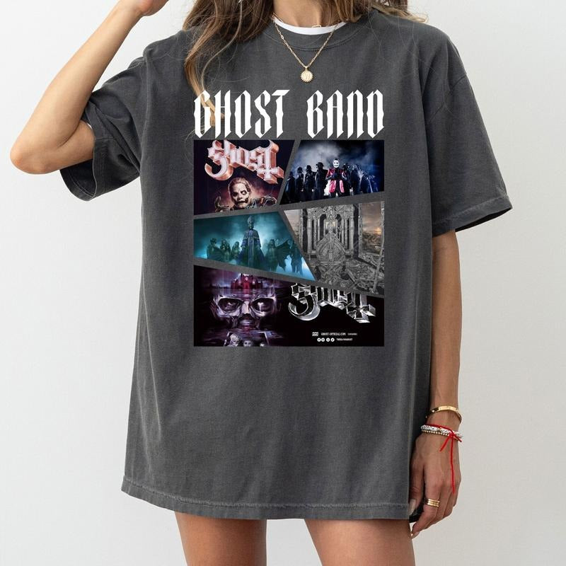 Ghost Band World Tour 2025 Rock Concert Fans - Adult & Kids T-Shirts, Sweatshirts & Hoodies apparel design preview 1