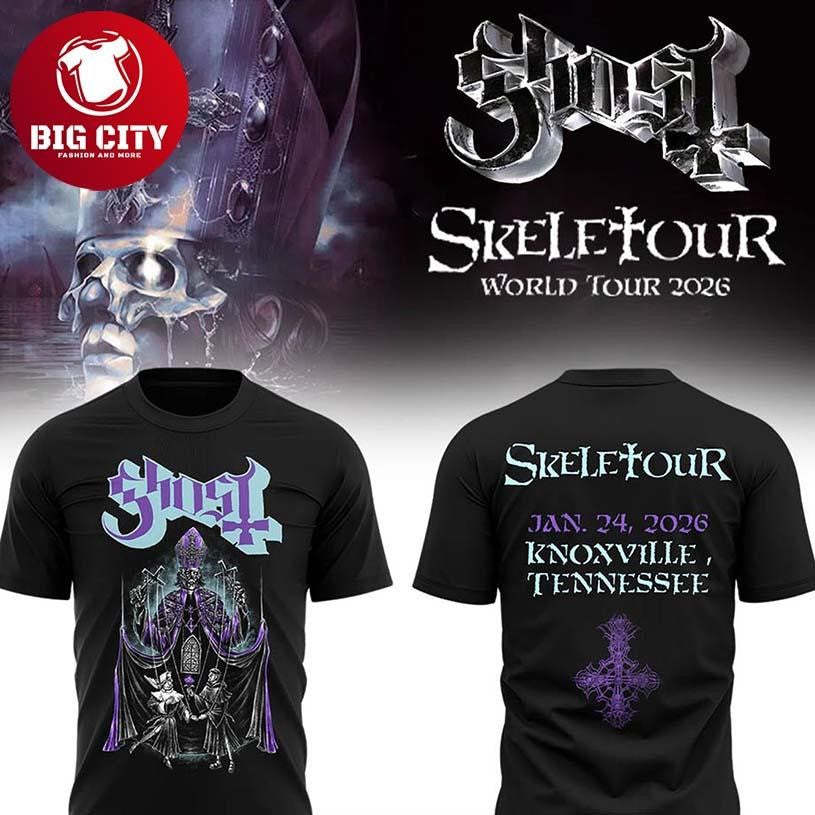Ghost Band The Skeletour 2026 Knoxville Tennessee Two - Adult & Kids T-Shirts, Sweatshirts & Hoodies apparel design preview 1