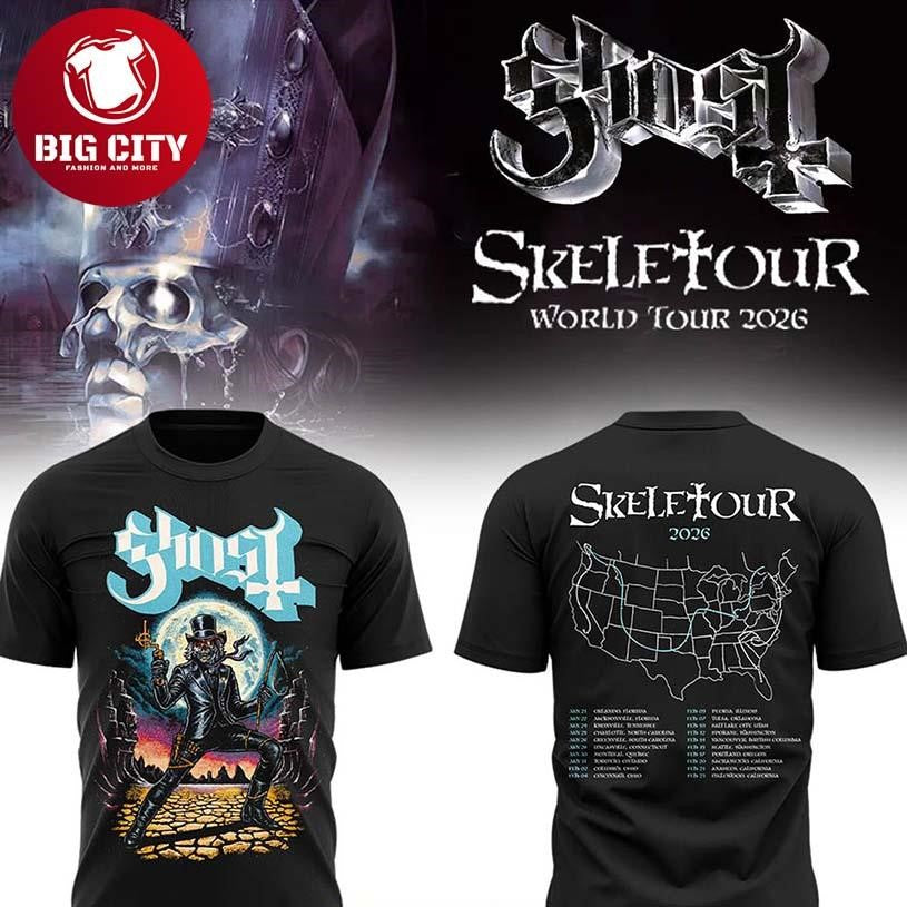 Ghost Band The Skeletour 2026 USA Journey Two Sided - Adult & Kids T-Shirts, Sweatshirts & Hoodies apparel design preview 1