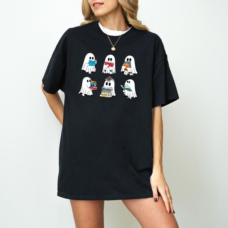 Ghost Book Halloween Bookish Ghosts Loverstyle{N002}2 - Adult & Kids T-Shirts, Sweatshirts & Hoodies apparel design preview 1