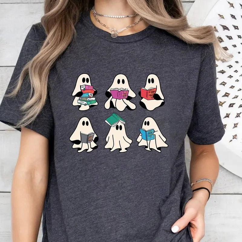 Ghost Book Halloween Bookish Ghosts Lover - Adult & Kids T-Shirts, Sweatshirts & Hoodies apparel design preview 1