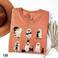 Ghost Cat Comfort Colors Cute Lovers Retro Halloween - Adult & Kids T-Shirts, Sweatshirts & Hoodies apparel design preview 1