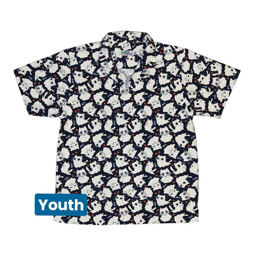 Ghost Cats Youth Hawaiian - Adult & Kids T-Shirts, Sweatshirts & Hoodies apparel design preview 1