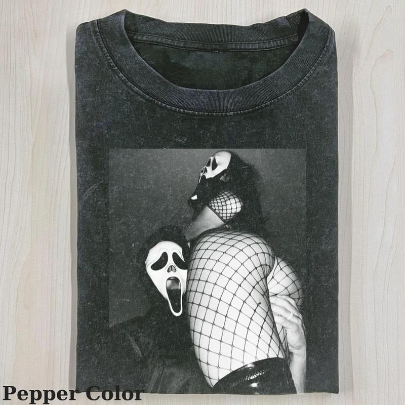 Ghost Face Vintage Hug Girl Meme Cringe Funny Dumb - Adult & Kids T-Shirts, Sweatshirts & Hoodies apparel design preview 1