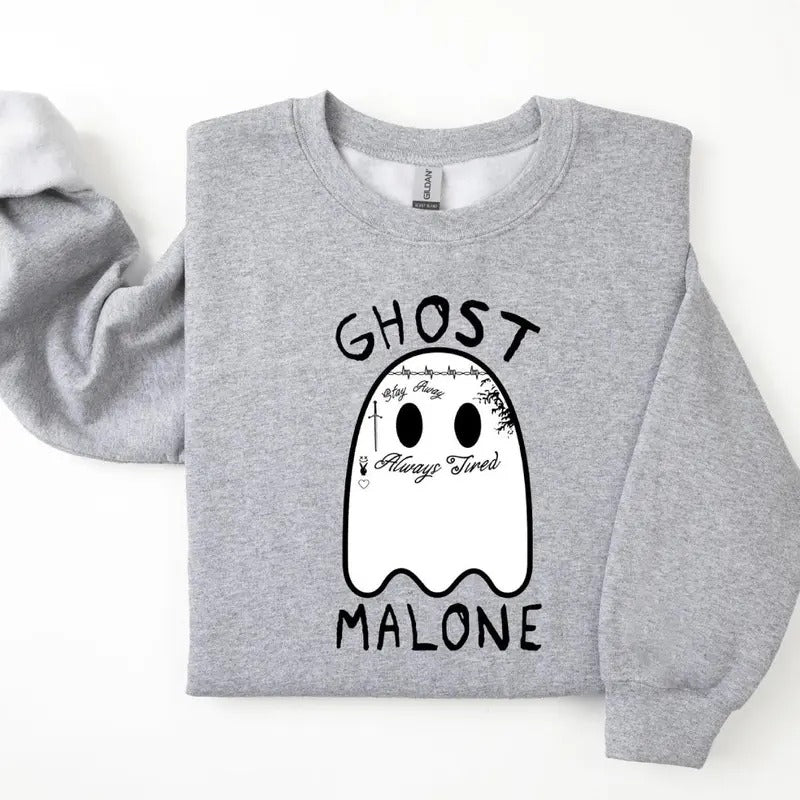 Ghost Malone Halloween Cute Boo Posty - Adult & Kids T-Shirts, Sweatshirts & Hoodies apparel design preview 1
