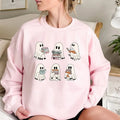 Ghost Reading Books Bookish Halloween Teacher - Adult & Kids T-Shirts, Sweatshirts & Hoodies apparel design preview 1