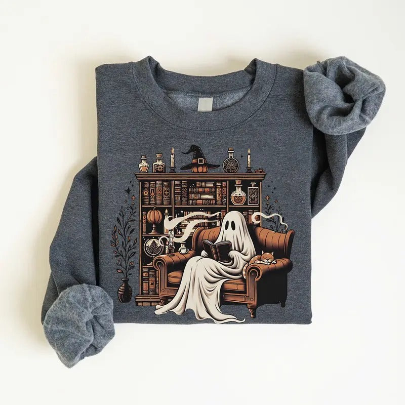 Ghost Reading Books Acotar Bookish - Adult & Kids T-Shirts, Sweatshirts & Hoodies apparel design preview 1