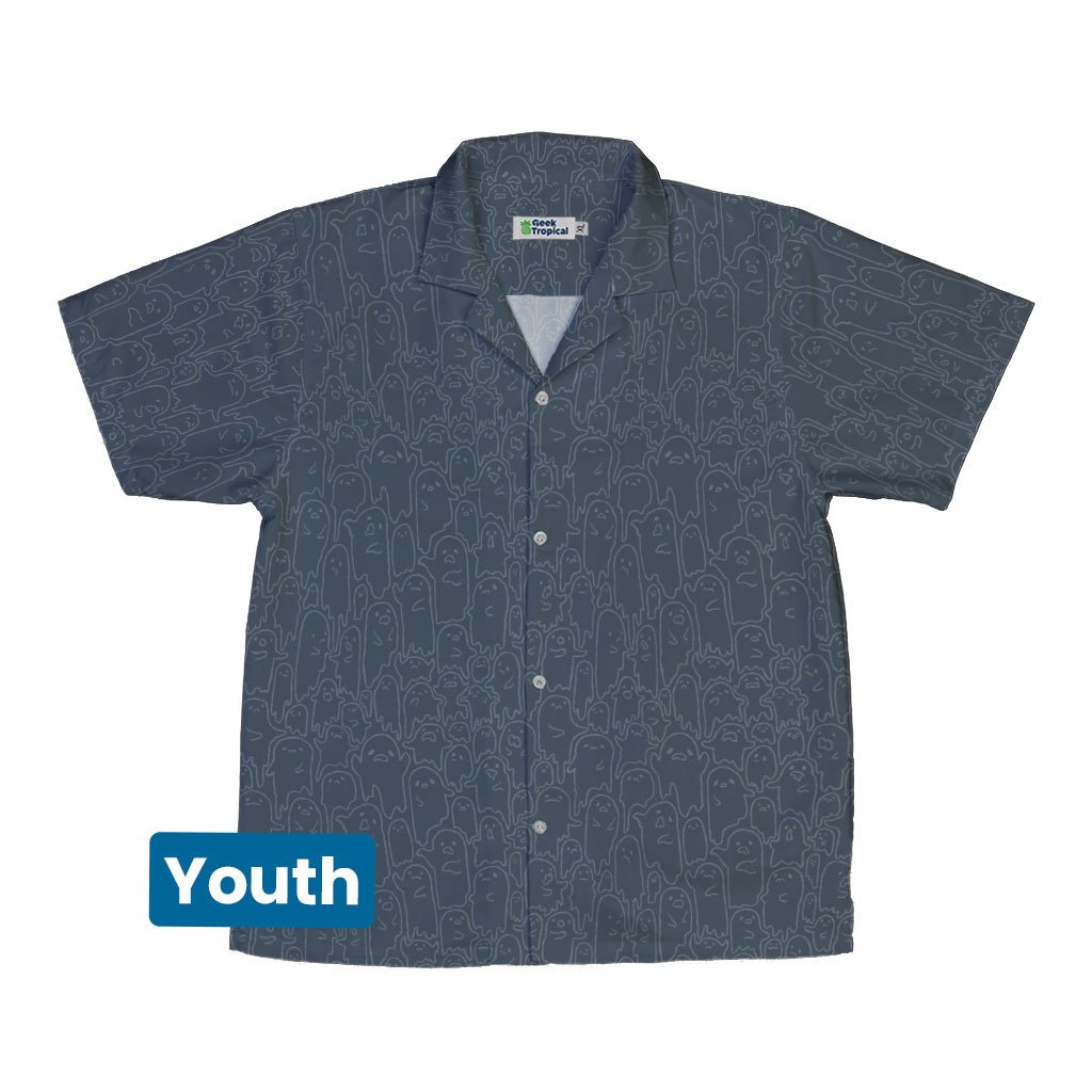 Ghost Wall Charcoal Blue Youth Hawaiian - Adult & Kids T-Shirts, Sweatshirts & Hoodies apparel design preview 1