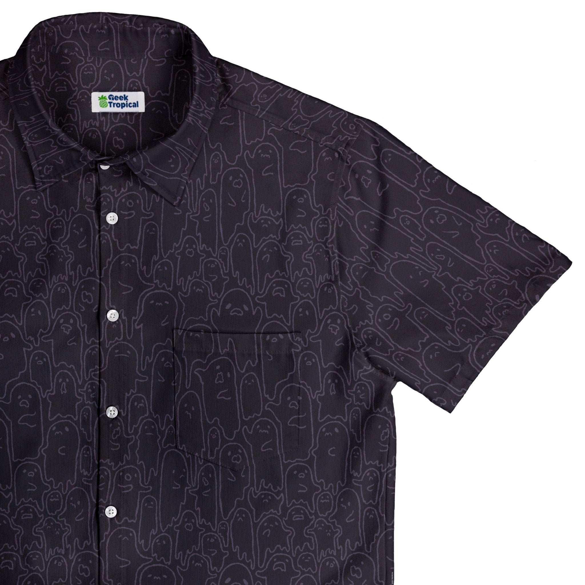 Ghost Wall Purple Button Up - Adult & Kids T-Shirts, Sweatshirts & Hoodies apparel design preview 1