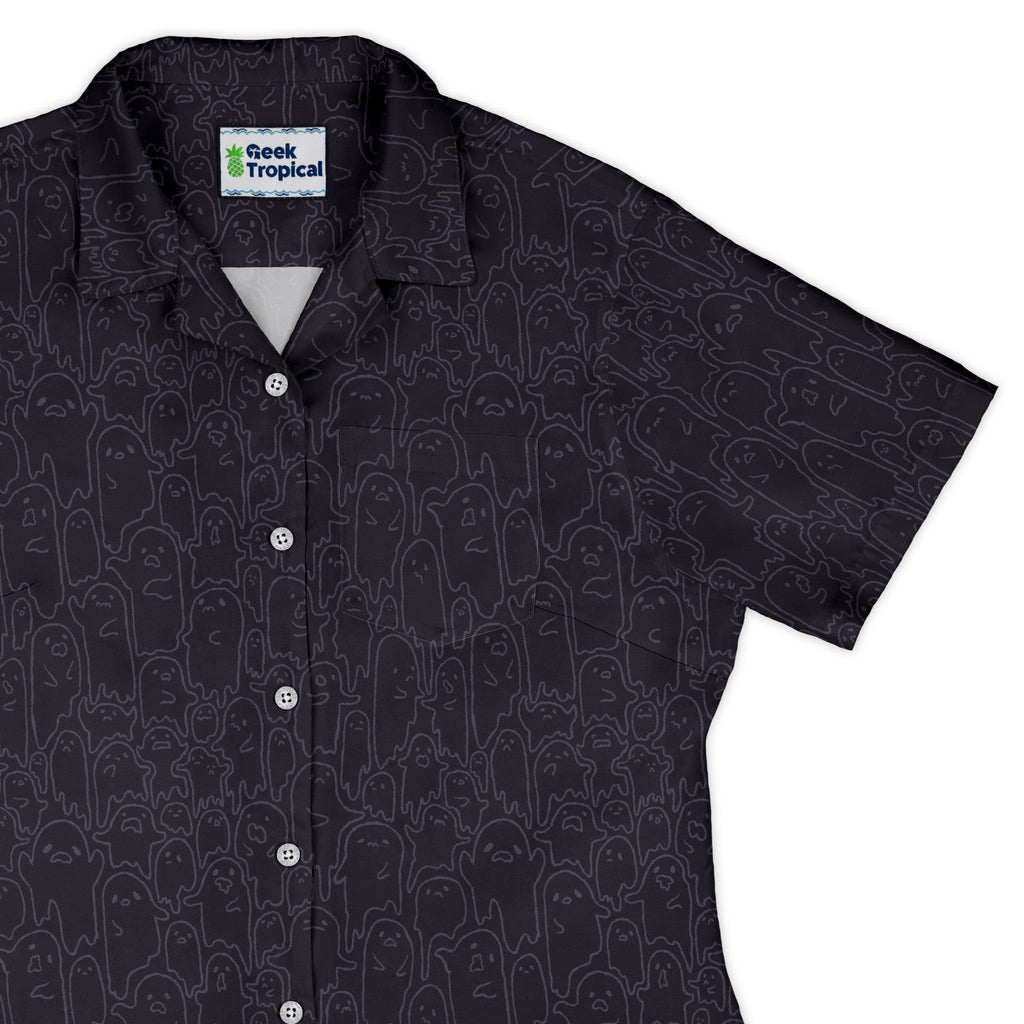Ghost Wall Purple Curvy Button Up - Adult & Kids T-Shirts, Sweatshirts & Hoodies apparel design preview 1