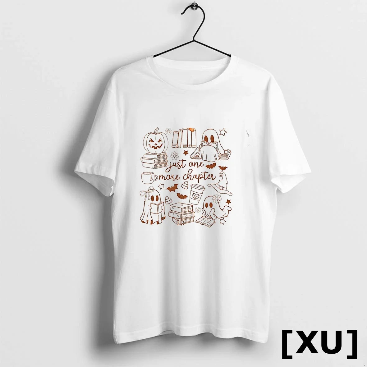 Ghost Pumpkin Just One More Chapter Halloween 2025 - Adult & Kids T-Shirts, Sweatshirts & Hoodies apparel design preview 1