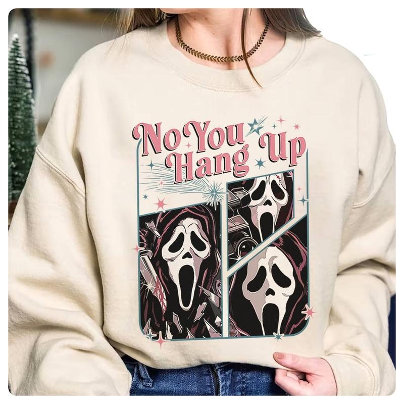 Ghostface No You Hang Up Scream Movie Halloween - Adult & Kids T-Shirts, Sweatshirts & Hoodies apparel design preview 1