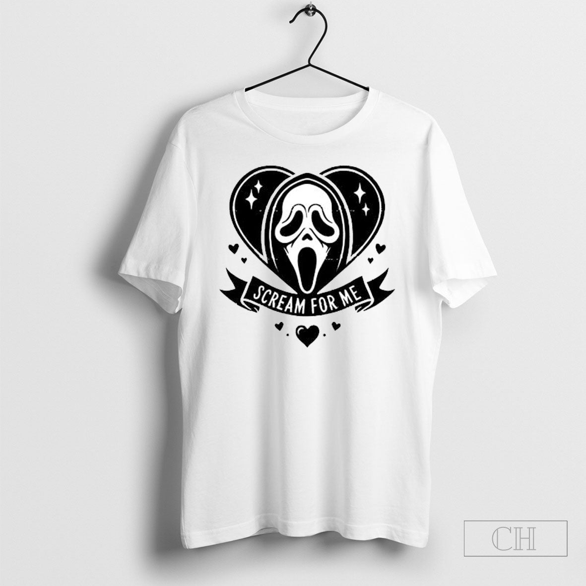 Ghostface Scream For Me Horror Movie Valentine Heart - Adult & Kids T-Shirts, Sweatshirts & Hoodies apparel design preview 1