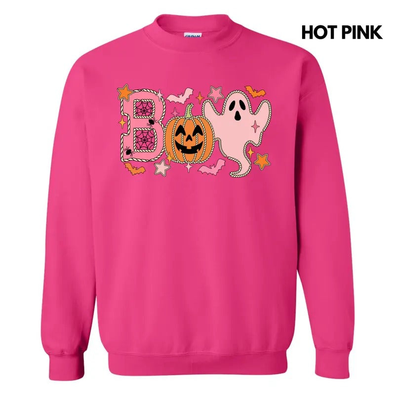 Ghostly Pink BOO 'NLB' - Adult & Kids T-Shirts, Sweatshirts & Hoodies apparel design preview 1