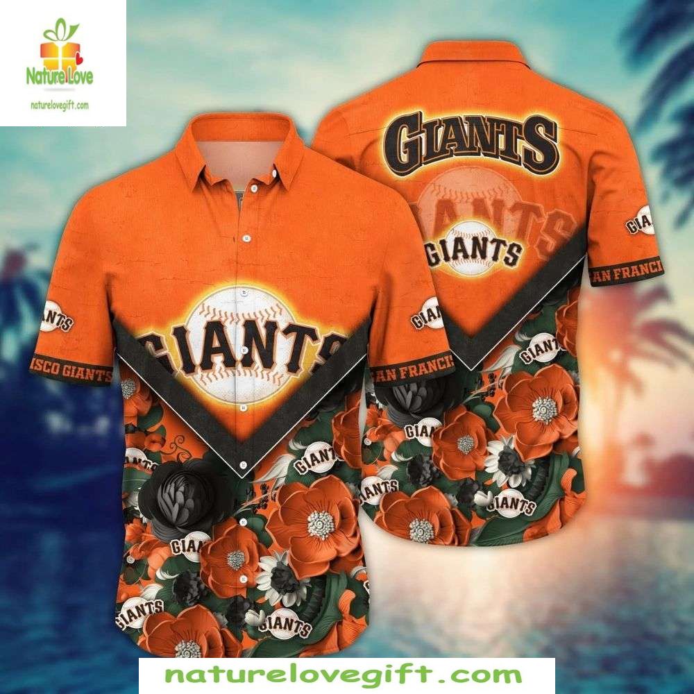 San Francisco Giants Hawaiian Vibrant Floral MLB - Adult & Kids T-Shirts, Sweatshirts & Hoodies apparel design preview 1