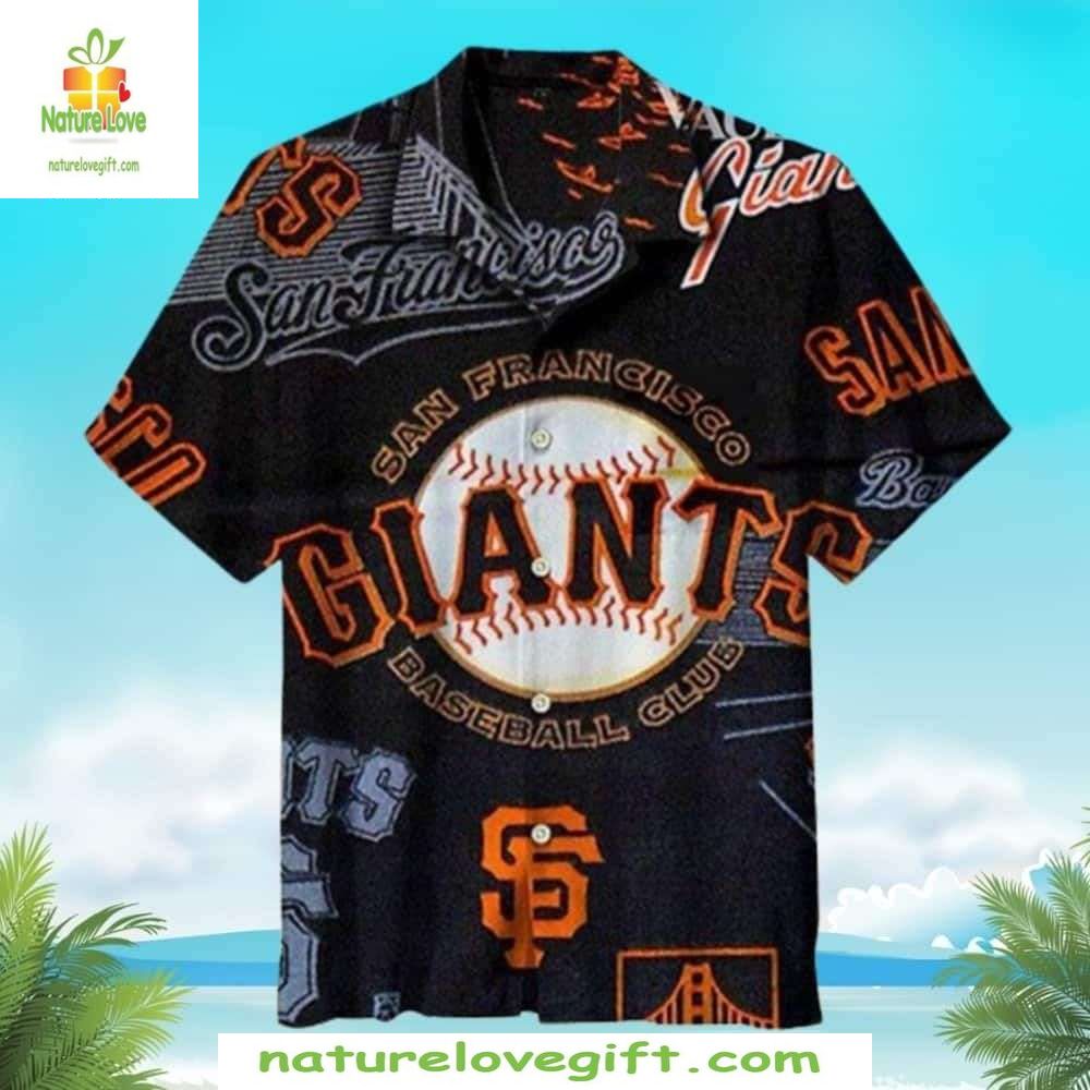 MLB Hawaiian Black Orange Diamond Giants Baseball - Adult & Kids T-Shirts, Sweatshirts & Hoodies apparel design preview 1