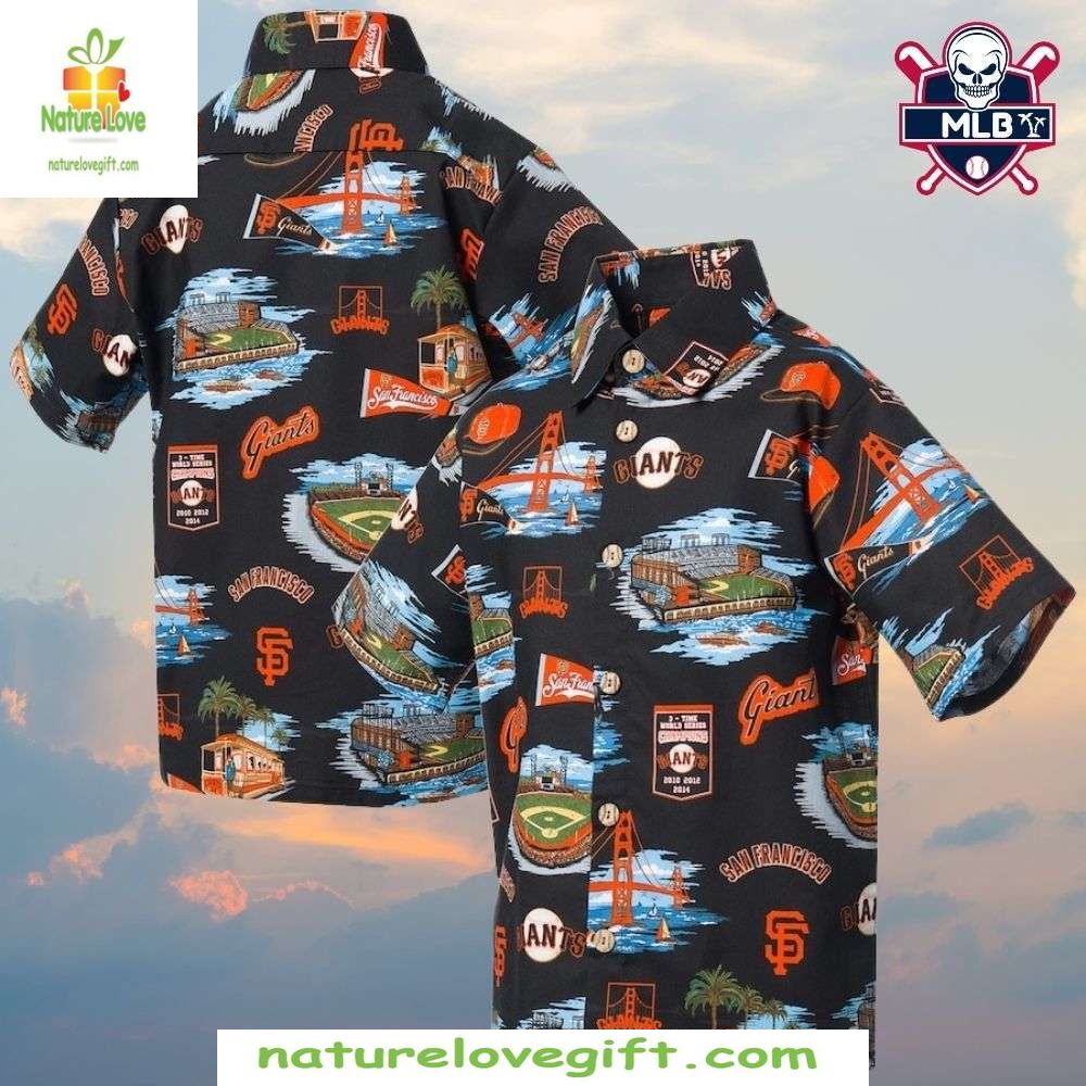 MLB Hawaiian Giants Bay Harbor Orange Sunset Baseball - Adult & Kids T-Shirts, Sweatshirts & Hoodies apparel design preview 1
