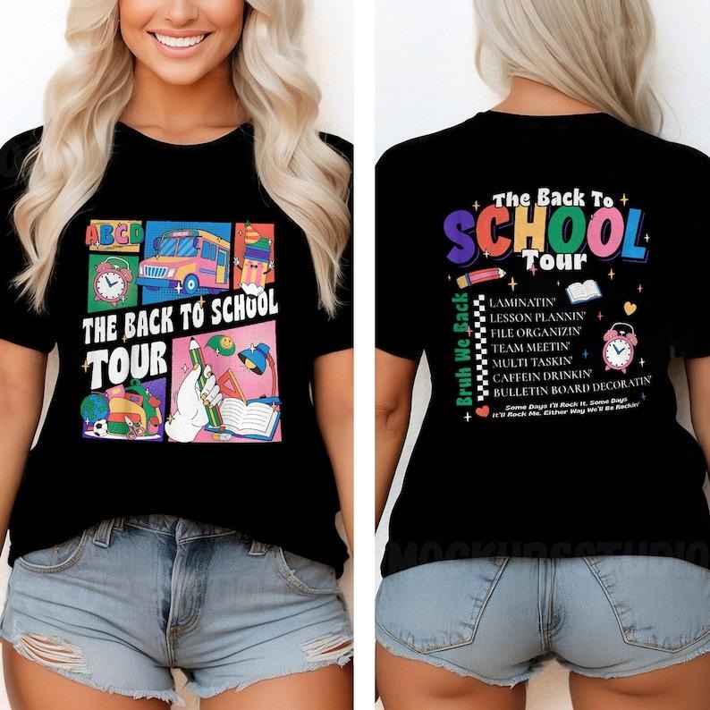 Teacher Back School Tour Abcd First Day - Adult & Kids T-Shirts, Sweatshirts & Hoodies apparel design preview 1