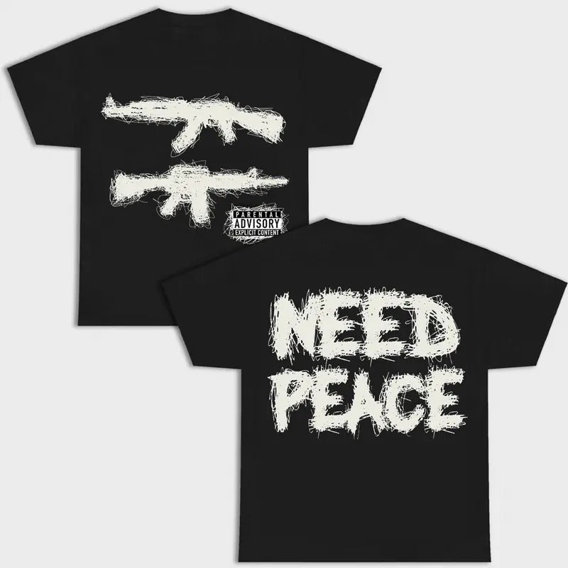 Gildan Heavy Cotton 2sides Need Peace Black Short - Adult & Kids T-Shirts, Sweatshirts & Hoodies apparel design preview 1