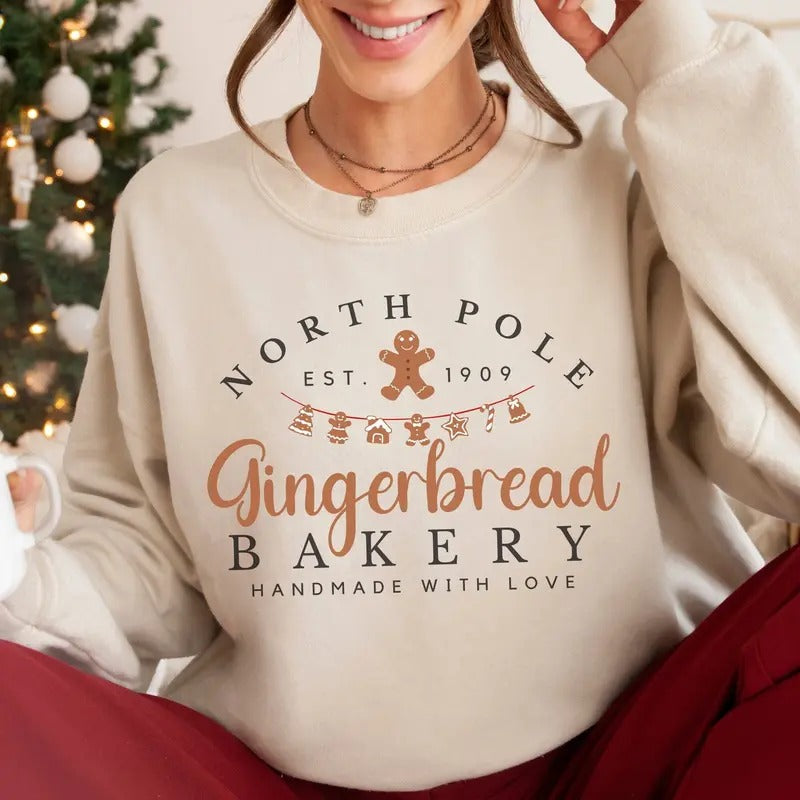 Gingerbread Bakery Vintage Xmas - Adult & Kids T-Shirts, Sweatshirts & Hoodies apparel design preview 1