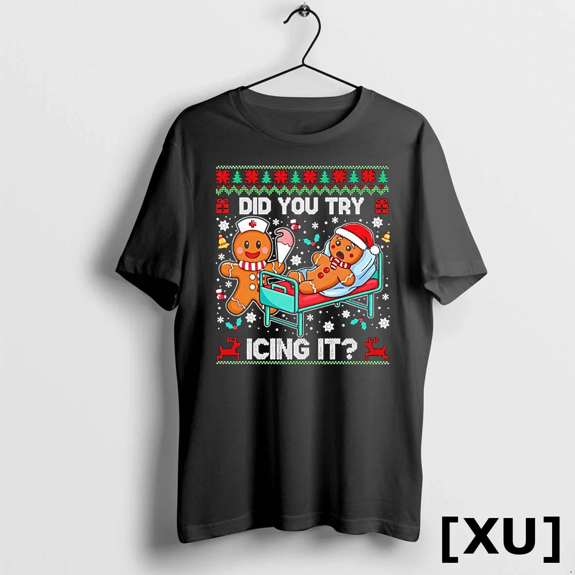 Gingerbread Did You Try Icing It Christmas 2025 - Adult & Kids T-Shirts, Sweatshirts & Hoodies apparel design preview 1