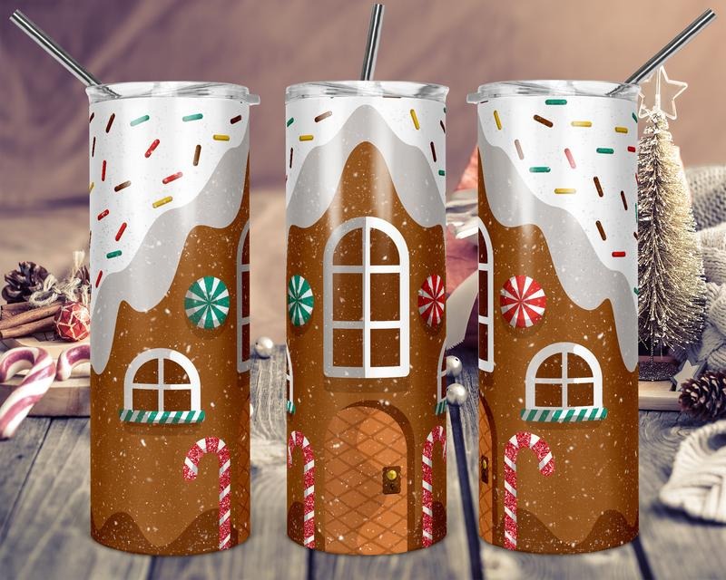 Gingerbread House 20oz Stainless Steel Tumbler - Adult & Kids T-Shirts, Sweatshirts & Hoodies apparel design preview 1