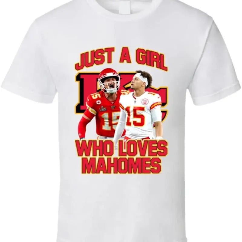 Girl Who Loves Patrick Mahomes - Adult & Kids T-Shirts, Sweatshirts & Hoodies apparel design preview 1