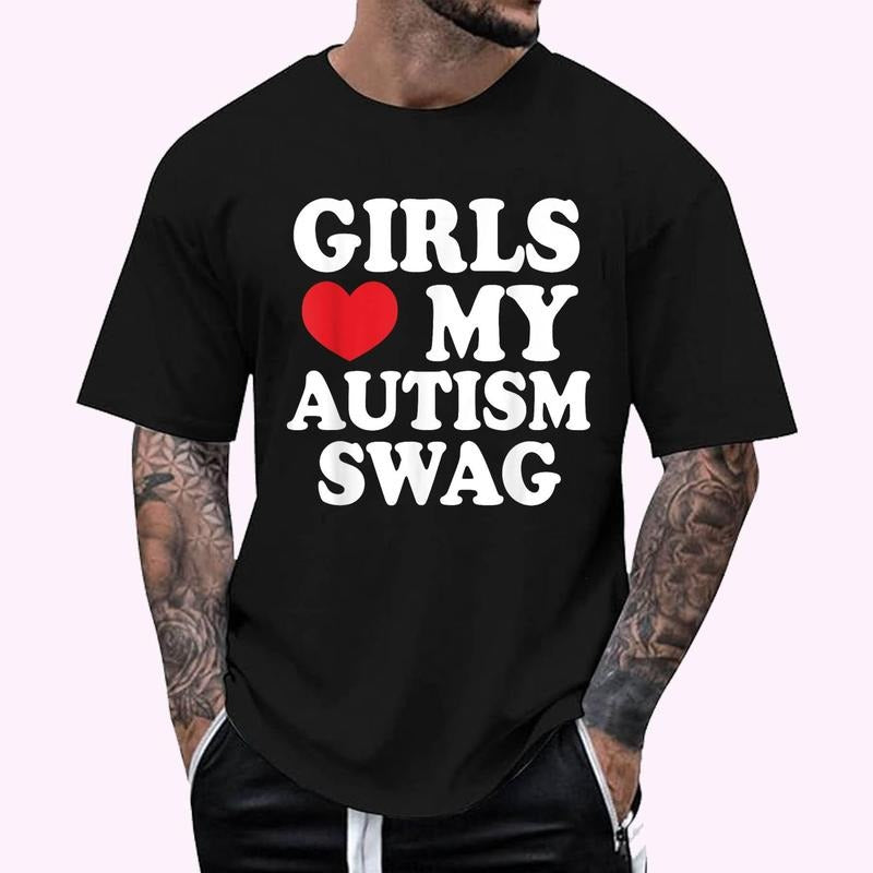 Love My Autism Swag Funny Autistic Man Boy Awareness - Adult & Kids T-Shirts, Sweatshirts & Hoodies apparel design preview 1