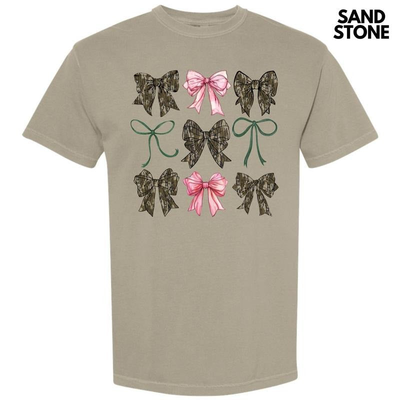 Girly Camo Bow Collage Comfort Colors 'NLB' - Adult & Kids T-Shirts, Sweatshirts & Hoodies apparel design preview 1