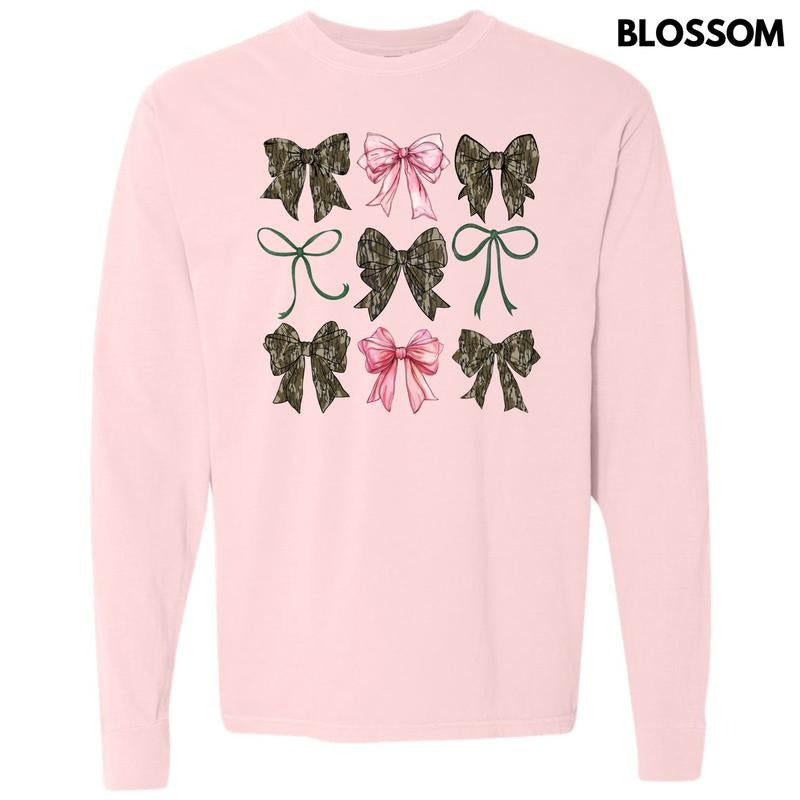 Girly Camo Bow Collage Comfort Colors 'NLB' - Adult & Kids T-Shirts, Sweatshirts & Hoodies apparel design preview 1