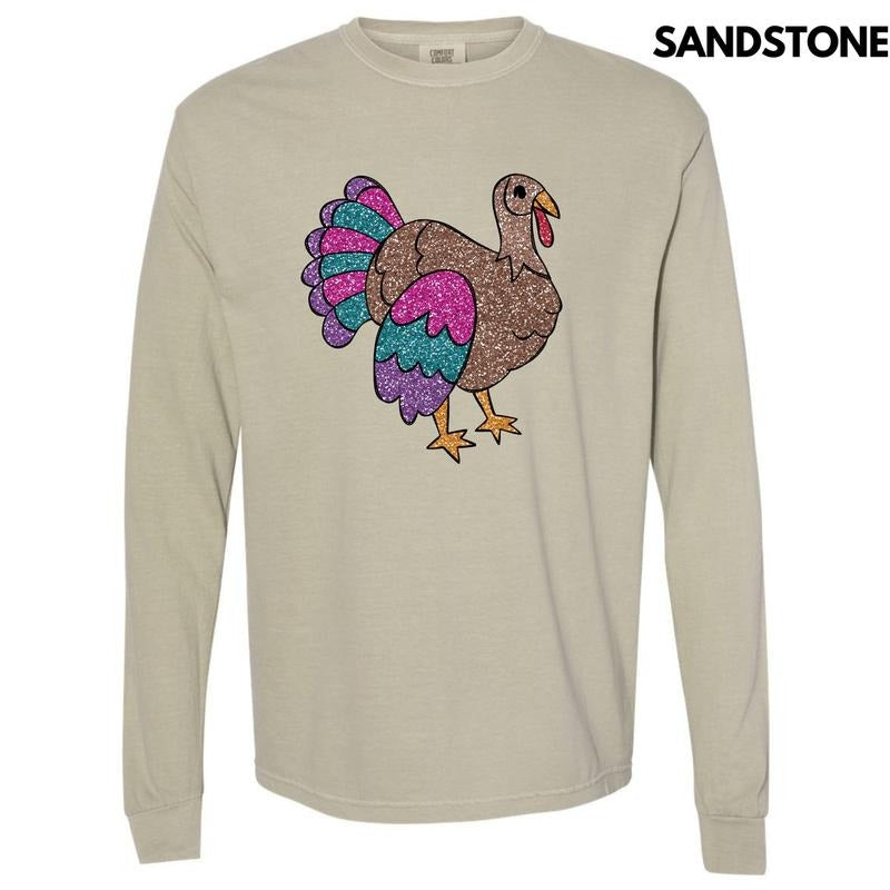 Glam Turkey FAKE Glitter Comfort Colors 'NLB' - Adult & Kids T-Shirts, Sweatshirts & Hoodies apparel design preview 1