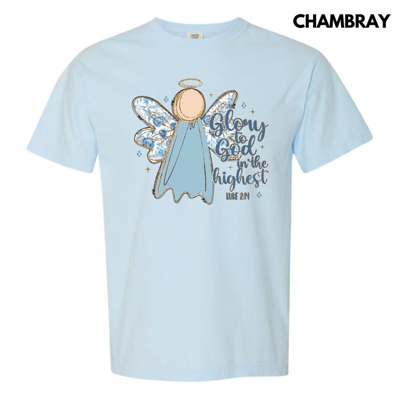 Glory Blue Floral Angel Comfort Colors 'NLB - Adult & Kids T-Shirts, Sweatshirts & Hoodies apparel design preview 1