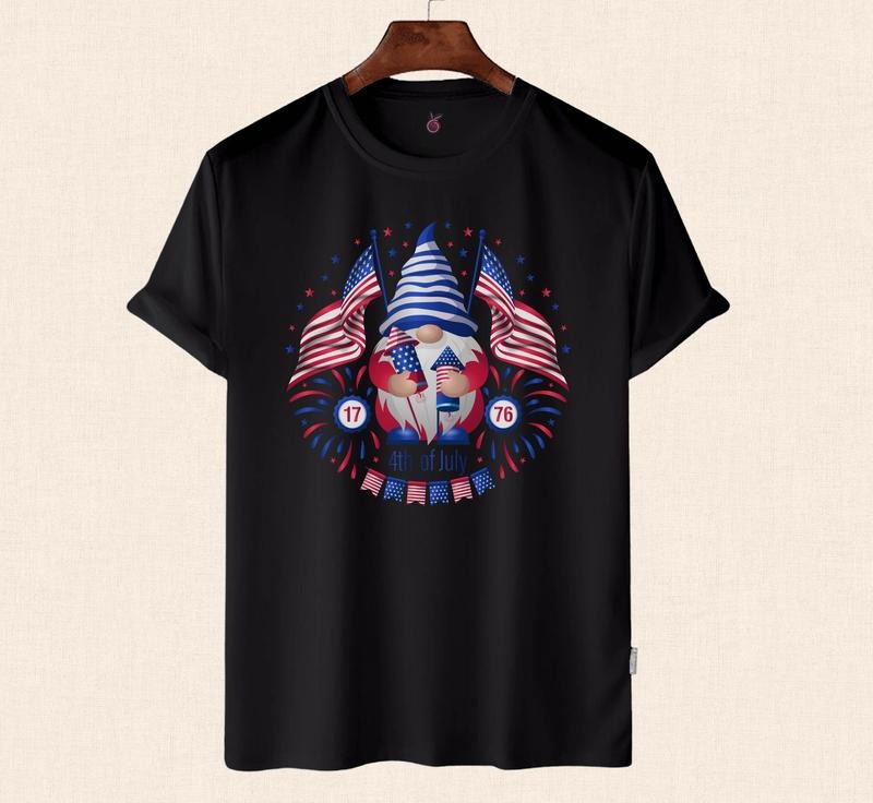 Gnome Usa Flags 4th July Bigfoot Patriotic - Adult & Kids T-Shirts, Sweatshirts & Hoodies apparel design preview 1